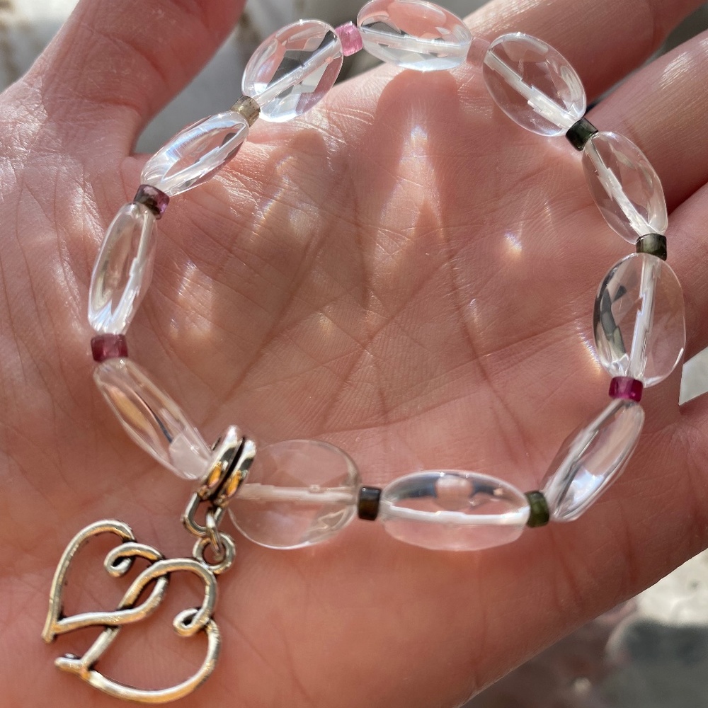 Crystalbabyhkyyc 🔮 White Crystal x Tourmaline Bracelet